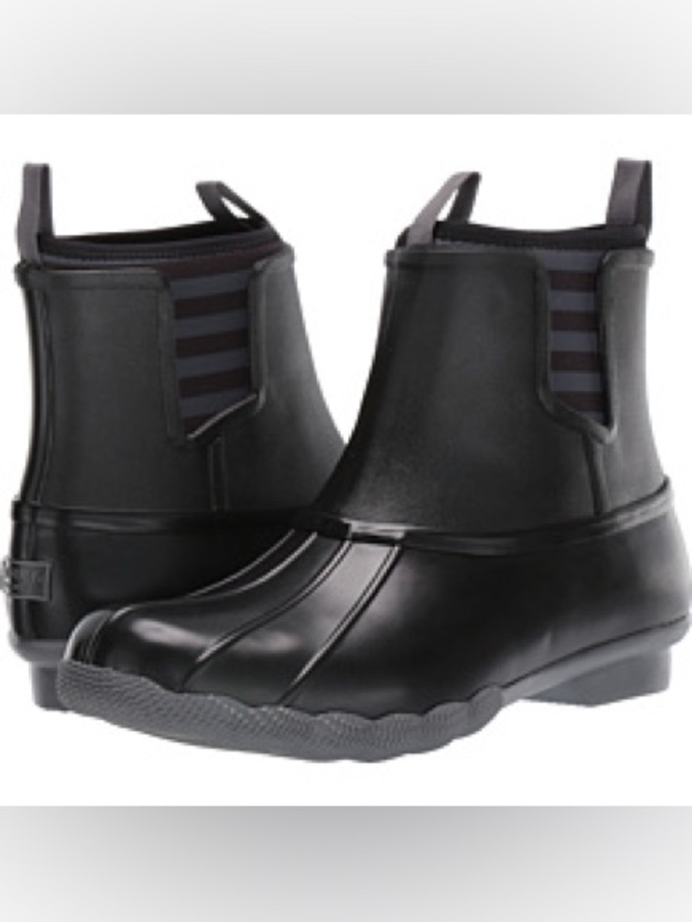 Sperry Women's Saltwater Chelsea Rubber Boots in black